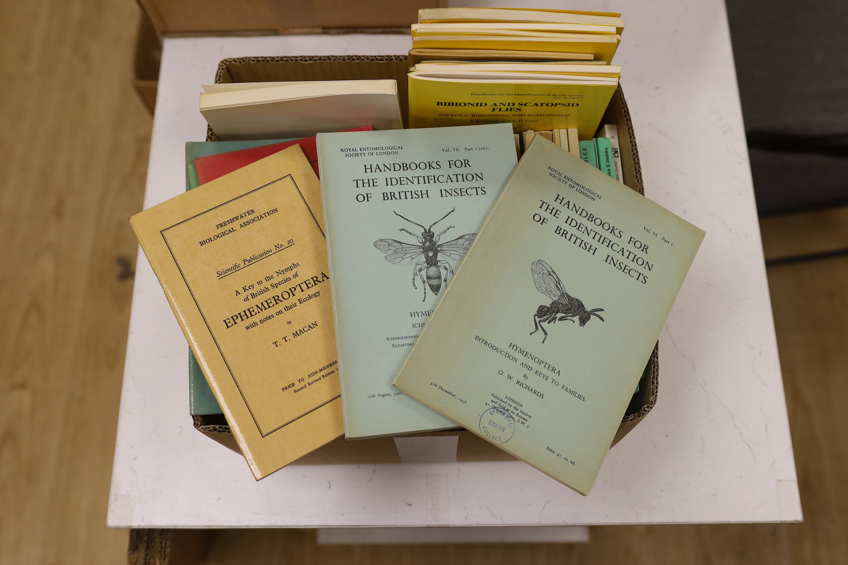 Royal Entomological Society of London - Handbooks for the Identification of British Insects, 41 various. illus., printed wrappers. 1949-86; Freshwater Biological Association - booklets, 19 various. illus., printed wrappe